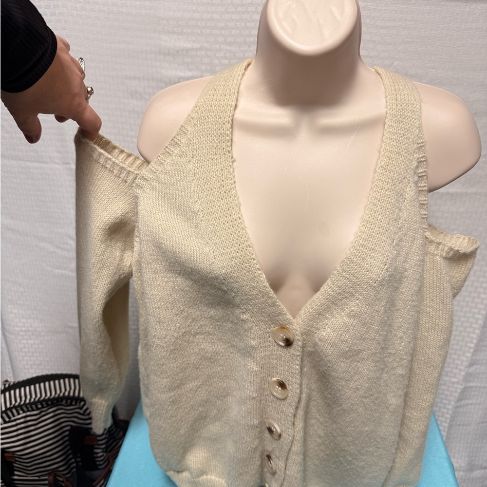 Women’s sweater: SHEIN Cream Off-the-Shoulder Sweater